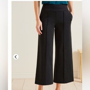 Garnet Hill Comfort Cropped Wide Leg Dark Blue Pants Sz XL.(J-8)